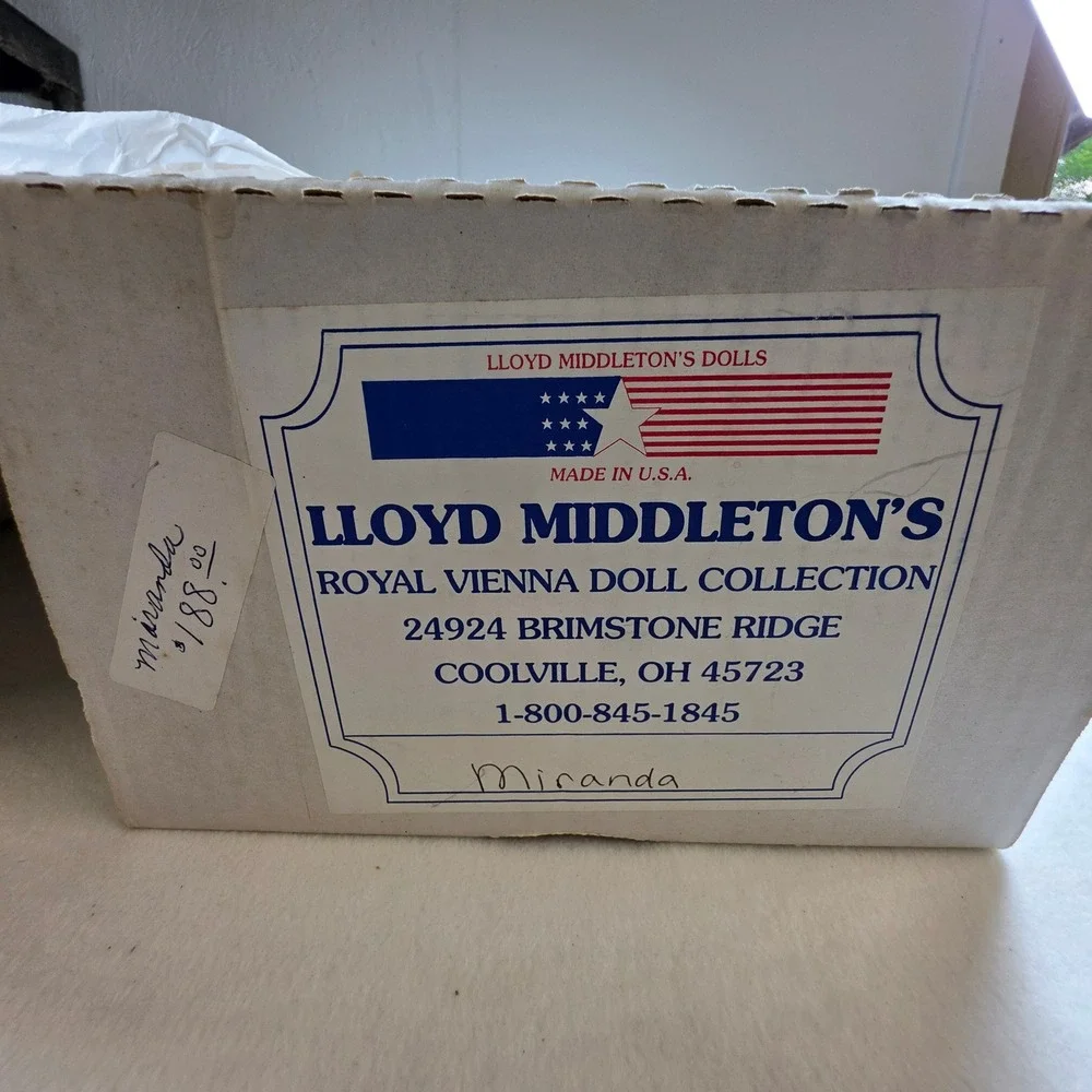 Lloyd Middleton Royal Vienna Collection Miranda Crying Porcelain Doll White Lace